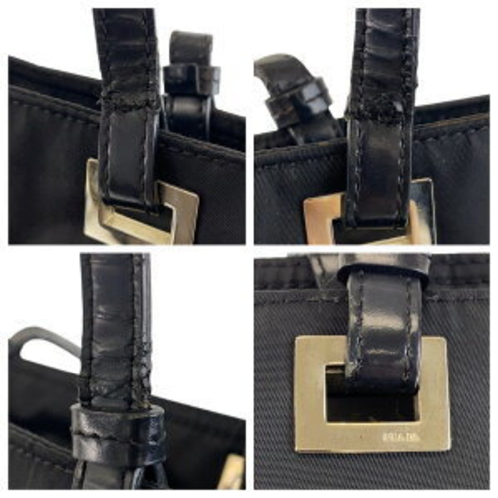 Prada Shoulder Triangular Bag Black Nylon Leather… - image 4